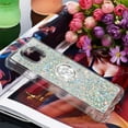 thumbnail image 7 of case for Motorola Moto G Power 2021 Case,Creativity Clear Quicksand Glitter Flowing Liquid Floating Soft TPU Case w/Stand Bling Diamond Sparkle Phone Cover for Motorola Moto G Power 2021  Silver, 7 of 7