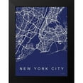 thumbnail image 2 of Seven Trees Design 12x14 Black Modern Framed Museum Art Print Titled - NYC Street Blue Map, 2 of 5