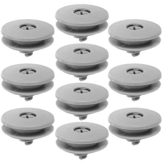 OUNONA 10-Pack Floor Mat Clips Fasteners Carpet Fixing Grips Clamps Anti-Buckle Plastic Clips for Auto Truck Rugs Pad Grey