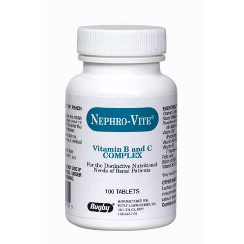 NephroVite Supplement B & C Complex 0.8 mg Bottle of 100 Tablets