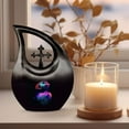 thumbnail image 3 of MUKTIVE Bird Urn - Tear Drop Urns for Human Ashes - Black & Purple Urn for Women - 10 Inch Large - Urns for Human Ashes Adult Female - Ash Holder, 3 of 7