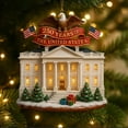 thumbnail image 4 of USA Christmas Ornaments, 250th Anniversary Patriotic White House Hanging Pendant, Resin Tree Decoration, Holiday Collectible Keepsake for America 250 Celebration 2026, 4 of 9