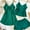 Green, variant on Women's Pajamas Sets Tank Top Under $10 Summer Silk Suspenders Printed Tops Shorts Nightdresses Three-piece Home Clothes Pajamas Set