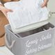thumbnail image 5 of Cesta de tela plegable gris | Tela resistente con asas | Organizador suave pero resistente para ropa, juguetes y otros artículos | Contenedor de almacenamiento doméstico fácil de limpiar, 5 of 6