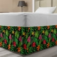 thumbnail image 1 of Tropical Bed Skirt, Repeating Colorful Summer Themed Pattern with Exotic Plants Leaves and Flowers, Elastic Bedskirt Dust Ruffle Wrap Around for Bedding Decor, 4 Sizes, Multicolor, by Ambesonne, 1 of 2