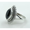 thumbnail image 6 of Black Onyx Marquise Sterling Silver Handmade Statement Women Ring, Black Gemstone Jewelry Size 11.0, 6 of 8