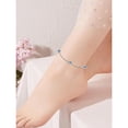 thumbnail image 3 of CACA LADY Blue Anklet 925 Sterling Silver December Birthstone Anklets for Women Aquamarine Anklets Birthday Jewelry for Wife Mom, 3 of 6