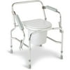 Medline Steel Drop-Arm Commode, Chrome Plated