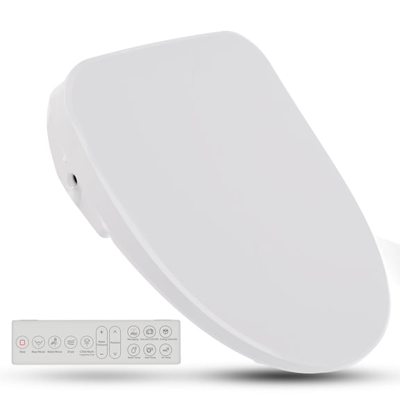 Swcorp TL-AZEB101B Shore Smart Electric Bidet Toilet Seat with Remote Control & Heated Seat, White