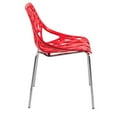 thumbnail image 2 of LeisureMod Modern Asbury Dining Chair with Chromed Legs-Color:Red, 2 of 7