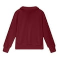 thumbnail image 4 of BOBOGOJP Girls' Hoodies Sweatshirts Half Zipper Pullover Crop Tops for Teen Girls Long Sleeve Sweater Thumb Hole Red,Size 7-8 Years, 4 of 5