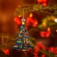 thumbnail image 4 of Christmas Tree Pendant Christmas Book Tree Suncatcher Ornament Car Pendant Christmas Acrylic Decoration Holiday, 4 of 4