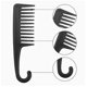 thumbnail image 4 of Peine desenredante de dientes anchos Yuxing Mango curvo para cabello rizado negro, 4 of 5