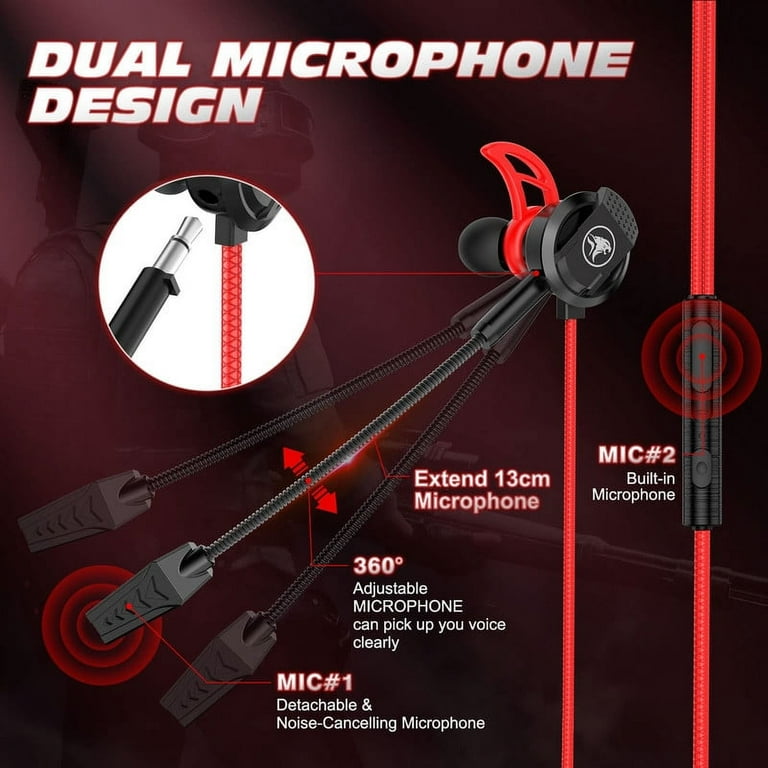 BlueFire 3.5 mm Gaming Earphone Wired Gaming Earbuds Noise Cancelling Stereo Bass E Sport Headphone with Mic for PS4 Xbox One Laptop PC