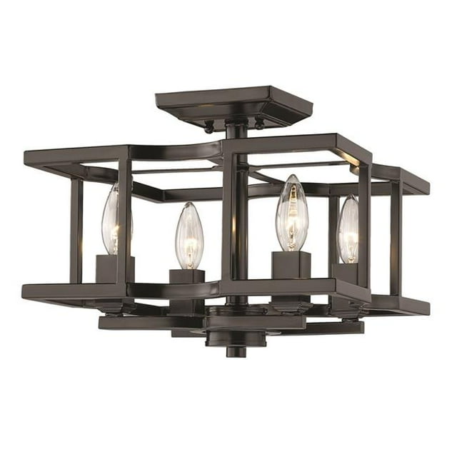 Golden Lighting 7151-SF BLK Bellare Semi-Flush&44; Noir Mat