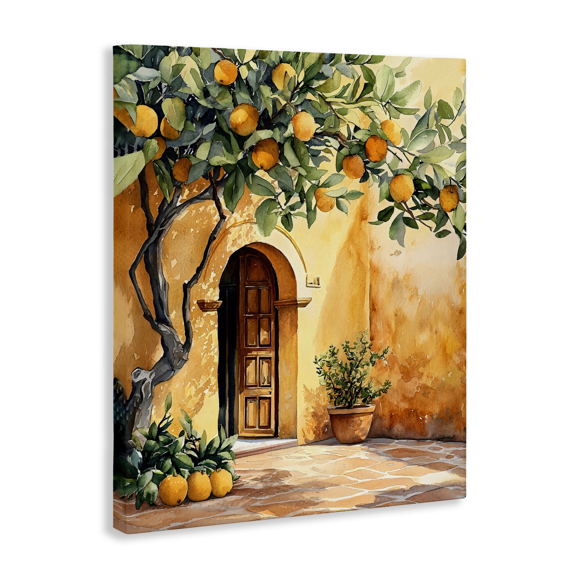 Stupell Industries Mediterranean Courtyard Lemon Tree Canvas Wall Art, design by LSR Design Studio
