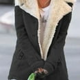 thumbnail image 5 of Abrigo de invierno para mujer, grueso y cálido, de felpa, elegante, monocolor, clásico, con solapa, manga larga, con capucha, botones, chaqueta de invierno, chaqueta de entretiempo, chaqueta de felpa, 5 of 5