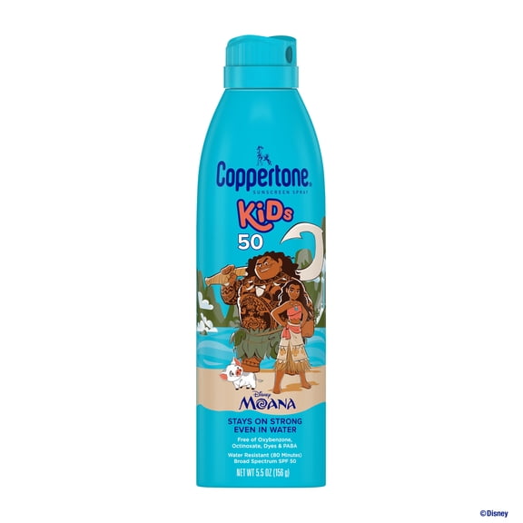 Coppertone Kids Exclusive Disney Moana Sunscreen Spray SPF 50, Water Resistant, 5.5 oz Can