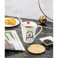 thumbnail image 2 of Pet Portrait White Porcelain Water Cup with Lid & Spoon - I Love Huskies, 2 of 7