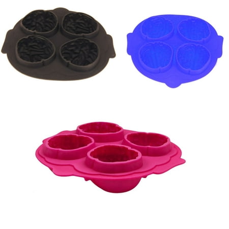 

Hi FANCY 4-cavity Brain Shape Chocolate Mold Silicone Jelly Mousse Cold Soap Mould Pudding Baking Ice Cube Tray
