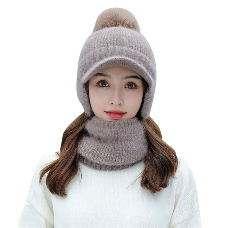 Winter Brown Baseball Cap Womens Earmuffs Add Flocking Thermal