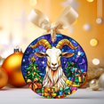 thumbnail image 2 of Goat Stained Glass Ornaments, Goat Ornament,Goat Christmas Tree Ornament, Xmas Decorations q5JqWG, 2 of 4