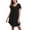 A-Black, variant on Womens Nightgowns Pleated Soft Nightshirt Short Sleeve Knee Length Loose Sleepwear