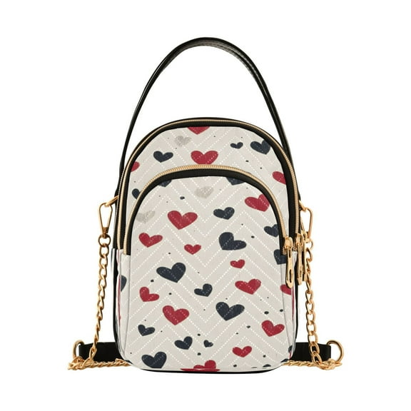 ALAZA Chain Crossbody Bags for Women Hearts Valentine's Day Shoulder Handbag Phone Purse