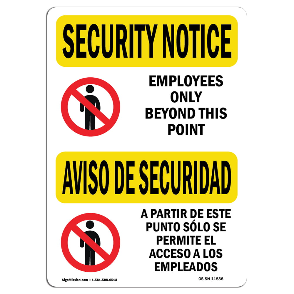 Go Away 10x7 in Bilingual Sign Made in USA This Means You Plastic 