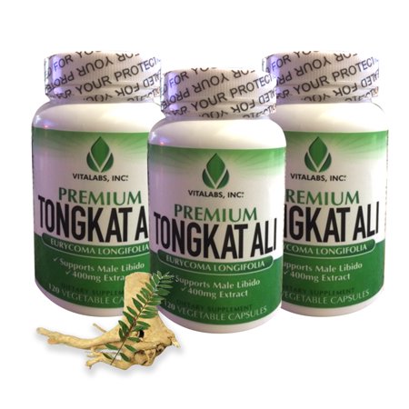 - Tongkat Ali Extract - Premium Natural Testosterone Booster, Potent 400mg - Male Enhancement Naturally Support Low T, Libido, Lean Muscle Mass, Overall Well-Being 180 Vcaps, 3 Bottle