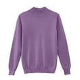 thumbnail image 5 of Soft Knit Sweater for Womens Crew Neck Long Sleeve Casual Basic Pullover Sweater Tops Light Purple 2XL, 5 of 5