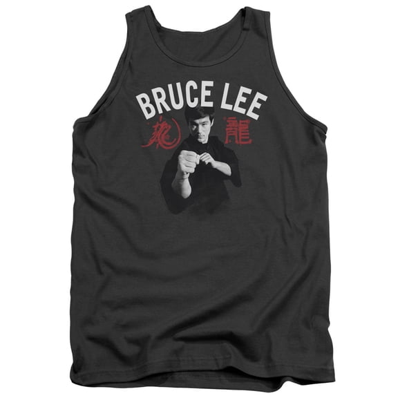 Bruce Lee Ready Adult Tank Top Charcoal