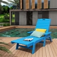 thumbnail image 2 of Afuera Living Outdoor HDPE Plastic Reclining Chaise Lounge in Pacific Blue, 2 of 6