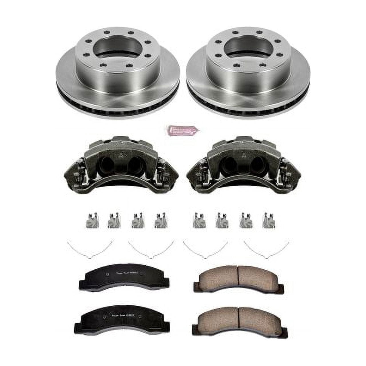PowerStop Front Stock Replacement Brake Pad and Rotor Kit with Calipers Fits: FORD Select Models KCOE1905