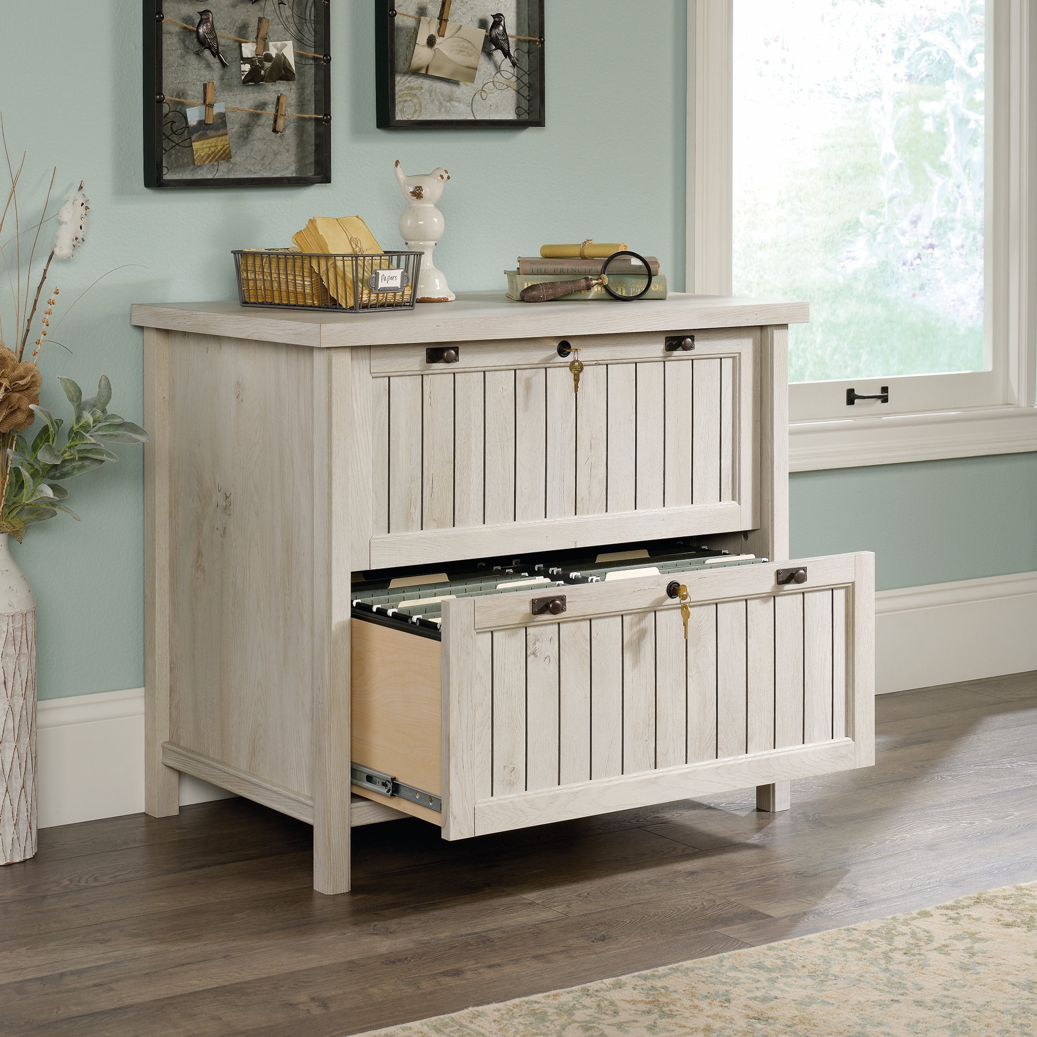 Sauder Costa 2-Drawer Lateral File Cabinet, Chalked Chestnut Finish