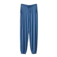 thumbnail image 2 of Elainilye Fashion Men's Pajama Pants Summer Pajama Pants Knit Cotton Bottoms Button Fly Pajama Bottoms,Blue, 2 of 8