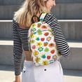thumbnail image 5 of Lsque Cartoon Flowers Pattern Canvas Daypack, Durable Backpack, High-quality Versatile Backpack,Vintage Compact Backpack-Small, 5 of 6