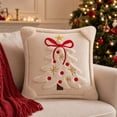 thumbnail image 2 of OVFUIZ Christmas Pillow Covers 18x18in Embroidered Tree Throw Cushion Sofa Decor for Festive Home Living Room, 2 of 6