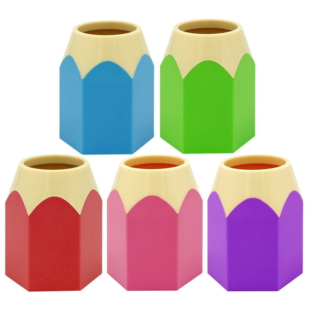GOOHOCHY 5 uds. Portalápices con forma de lápiz, organizador de lápices, bote de lápices de oficina, almacenamiento de brochas de maquillaje, taza, decoración de mesa