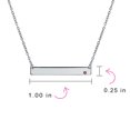thumbnail image 2 of Bling Jewelry Womens Thin Sideways Bar Name Plate Pendant Necklace with Birth Month Crystal Silver, 2 of 6