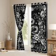 thumbnail image 3 of Homewish Teens Gothic Animal Snake Black Out Curtains,Boho Starry Sky Curtains Pack of 2 (42x63 Each),Chic Floral Flowers Bedroom Curtains,Lightweight Room Decor, 3 of 6
