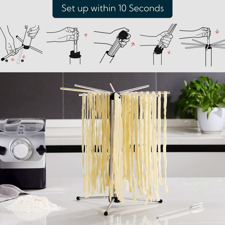 KITCHENDAO Collapsible Pasta Drying Rack-Compact for Easy Storage, Rotary  Arms for Easy transfer, Detachable for Easy Cleaning, Noodle Spaghetti  Dryer Stand for up to 6 lbs of Homemade Noodles 