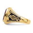 thumbnail image 3 of 14K Yellow Gold Men's Synthetic Ruby Masonic Ring, 3 of 3