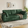 thumbnail image 6 of Rophefx 82" Comfy 3 Seat Sofa,Corduroy Deep Seat 3 Seater Couch with USB Ports,Cup Holders,Modern Loveseat Sofa for Small Spaces, Living Room, Bedroom,Green, 6 of 9