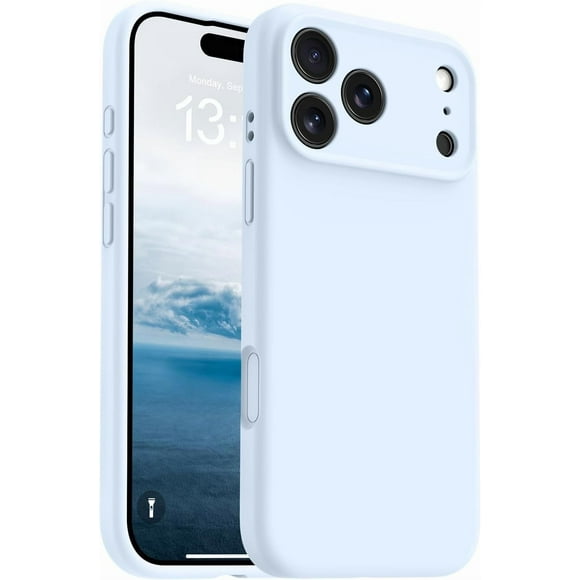 FANGQIULI Magnétique pour iPhone 17 Pro Étui, Étui de Téléphone Mobile Classique en Silicone Liquide, Bouton de Contrôle de Caméra Intégré, Doublure en Microfibre Anti-Rayures
