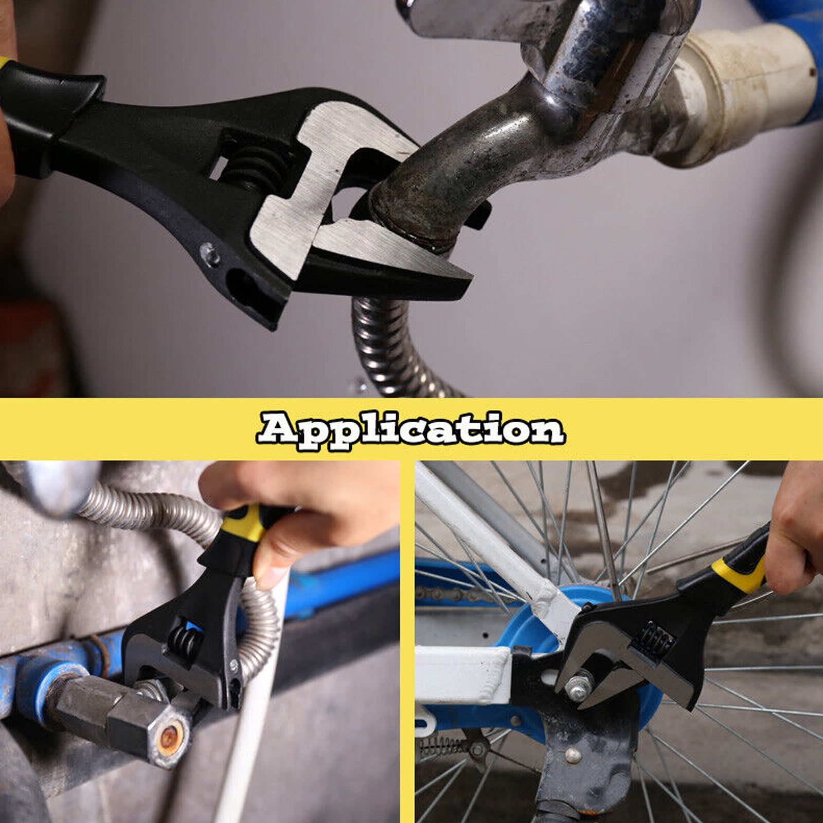 Adjustable Wrenches with Oversized Opening for Furniture Assembly and Household Maintenance Tasks