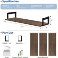 thumbnail image 6 of Floating Book Shelves for Wall 3-Pack, 24 Inch Long Wall Mount Bookshelf for Bedroom, Rustic Farmhouse Wood Hanging Bookshelves for Living Room Office Books Plants (Dark Brown), 6 of 7