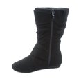 thumbnail image 2 of Klein-70 Girls Kid's Causal Flat Heel Buckles Zipper Slouchy Mid Calf Boots Shoes ( Black, 9 ), 2 of 2
