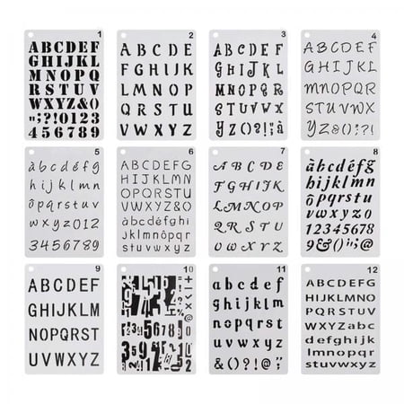 S SERENABLE 3x12pcs 5 x 8 Inch Letter and Number Stencils for Journal Notebook 5" x 8"