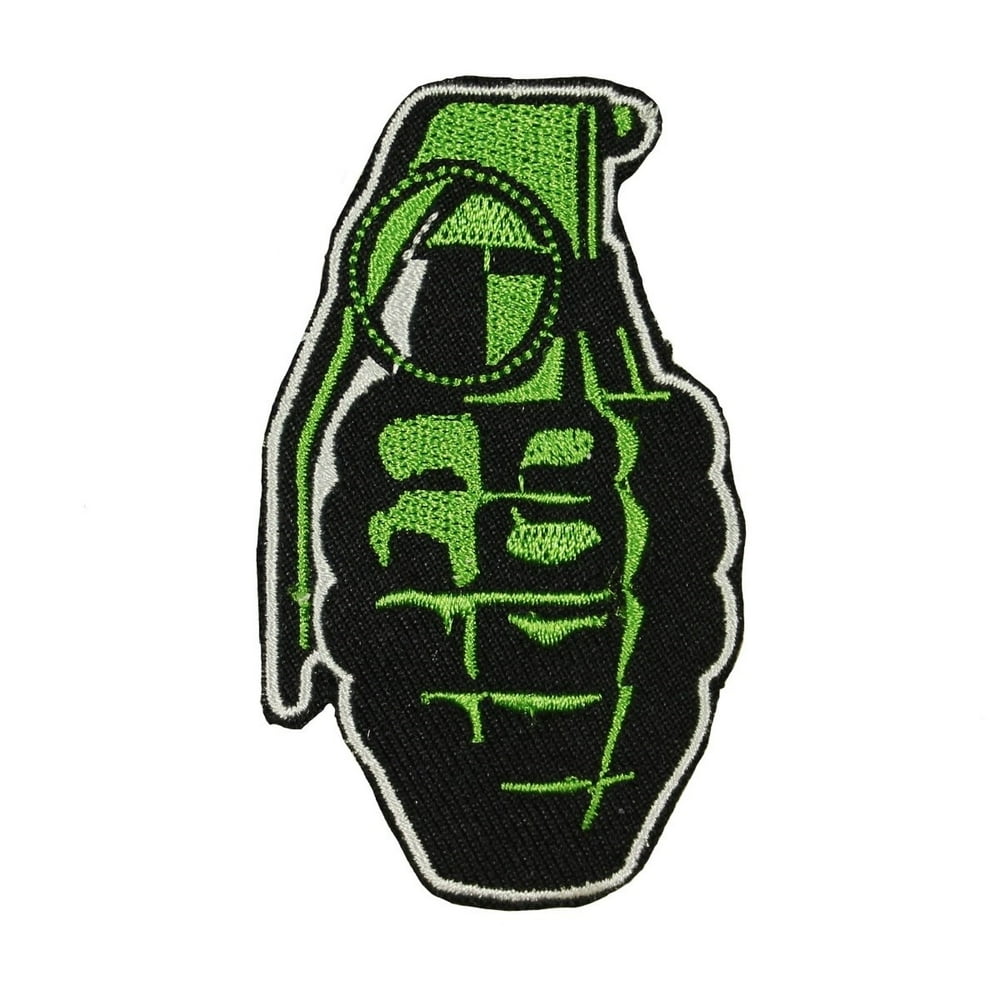 Hand Grenade Patch Army Weapon War Pineapple Frag Explosive Iron On Applique